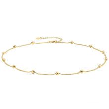 Bohemian Jewelry Delicate Chain Satellite Bead Necklace Women Gift Dainty Gold Choker Necklaces